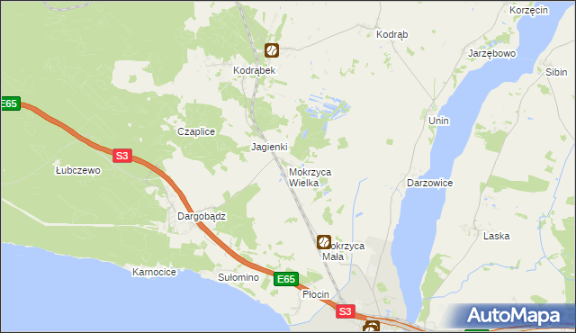mapa Mokrzyca Wielka, Mokrzyca Wielka na mapie Targeo