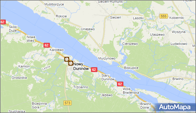 mapa Murzynowo gmina Brudzeń Duży, Murzynowo gmina Brudzeń Duży na mapie Targeo