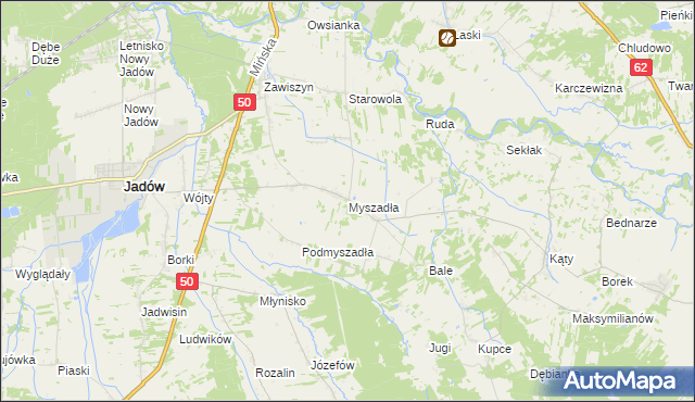 mapa Myszadła, Myszadła na mapie Targeo