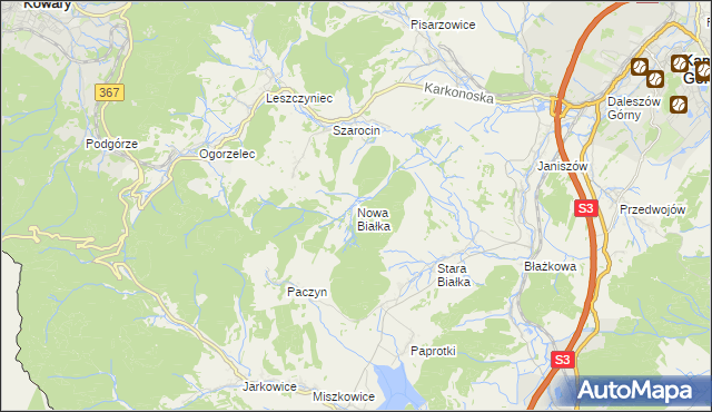 mapa Nowa Białka, Nowa Białka na mapie Targeo