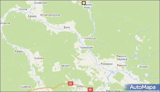 mapa Nowosiółki gmina Gródek, Nowosiółki gmina Gródek na mapie Targeo