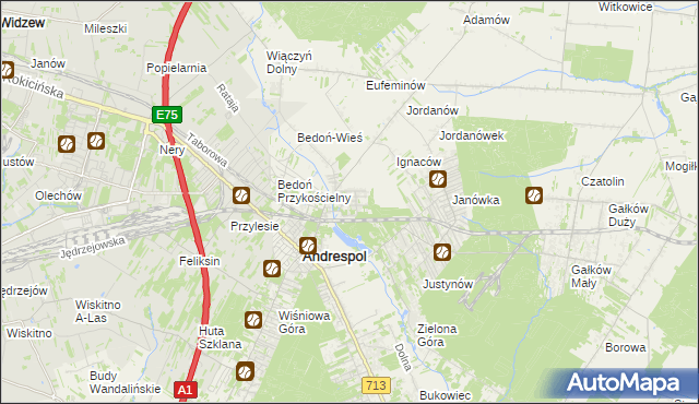 mapa Nowy Bedoń, Nowy Bedoń na mapie Targeo