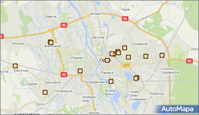 mapa Opola, Opole na mapie Targeo