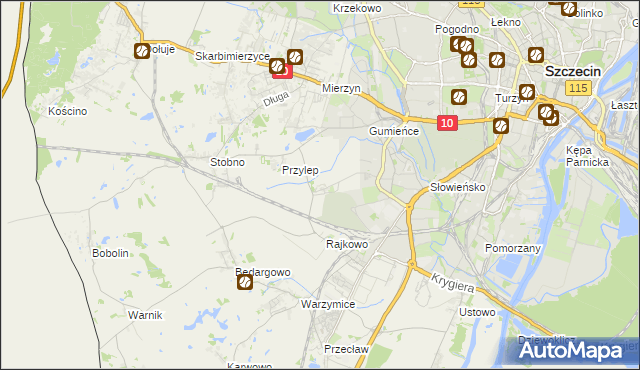 mapa Ostoja gmina Kołbaskowo, Ostoja gmina Kołbaskowo na mapie Targeo