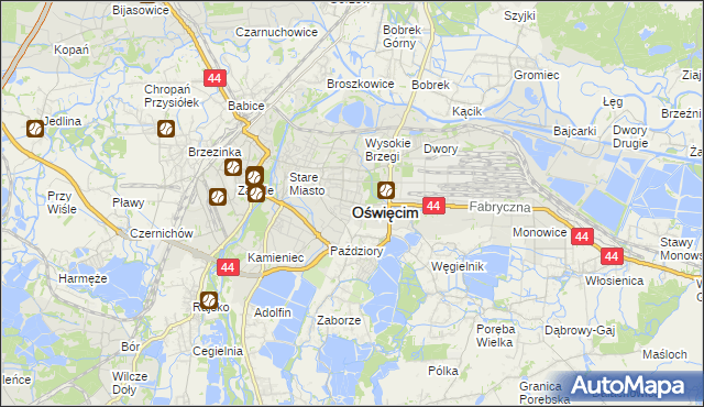 mapa Oświęcimia, Oświęcim na mapie Targeo