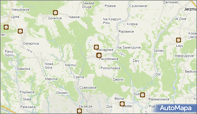 mapa Paczółtowice, Paczółtowice na mapie Targeo