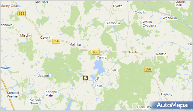 mapa Pamry, Pamry na mapie Targeo