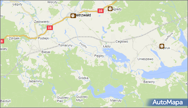 mapa Pęglity, Pęglity na mapie Targeo