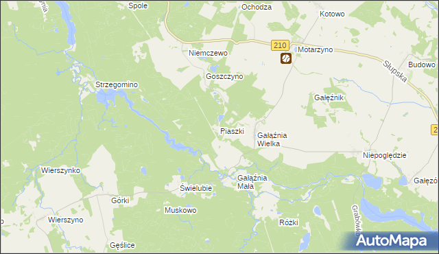 mapa Piaszki, Piaszki na mapie Targeo