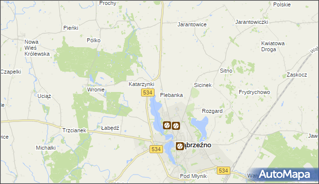 mapa Plebanka gmina Ryńsk, Plebanka gmina Ryńsk na mapie Targeo