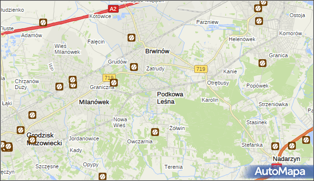 mapa Podkowa Leśna, Podkowa Leśna na mapie Targeo