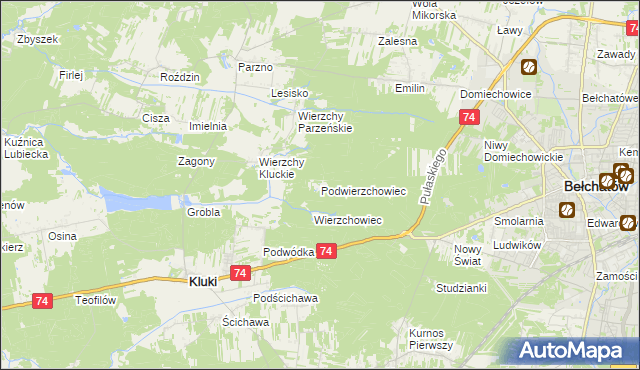 mapa Podwierzchowiec, Podwierzchowiec na mapie Targeo