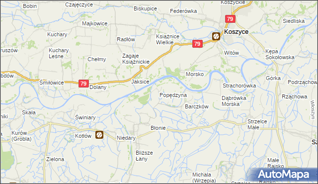 mapa Popędzyna, Popędzyna na mapie Targeo