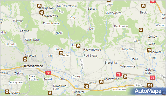 mapa Radwanowice, Radwanowice na mapie Targeo