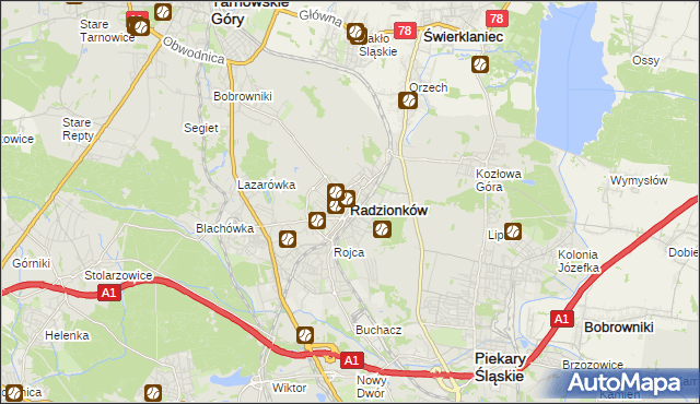 mapa Radzionków, Radzionków na mapie Targeo