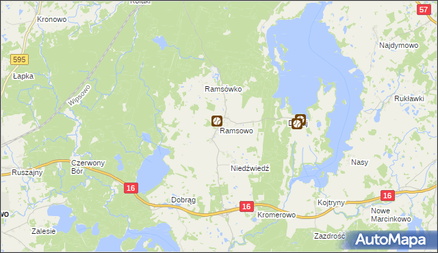 mapa Ramsowo, Ramsowo na mapie Targeo