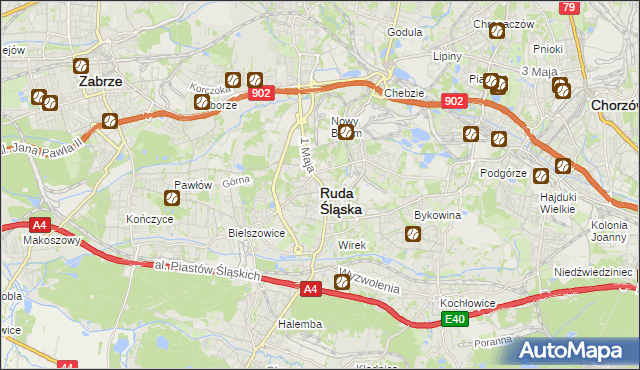 mapa Rudy Śląskiej, Ruda Śląska na mapie Targeo