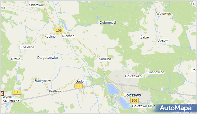 mapa Samlino, Samlino na mapie Targeo