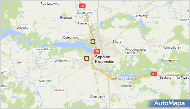 mapa Sępólno Krajeńskie, Sępólno Krajeńskie na mapie Targeo