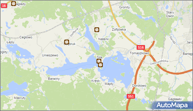 mapa Siła, Siła na mapie Targeo