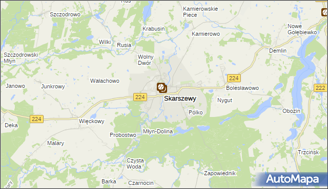 mapa Skarszewy powiat starogardzki, Skarszewy powiat starogardzki na mapie Targeo