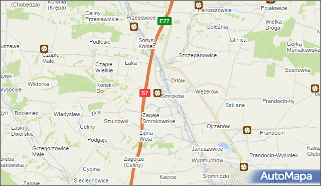 mapa Smroków, Smroków na mapie Targeo