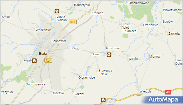 mapa Solec gmina Biała, Solec gmina Biała na mapie Targeo