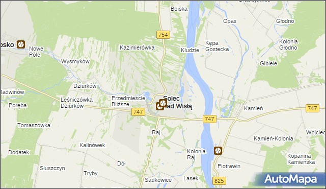 mapa Solec nad Wisłą, Solec nad Wisłą na mapie Targeo
