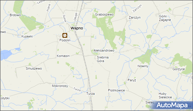 mapa Srebrna Góra gmina Wapno, Srebrna Góra gmina Wapno na mapie Targeo