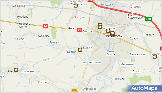 mapa Studzian, Studzian na mapie Targeo