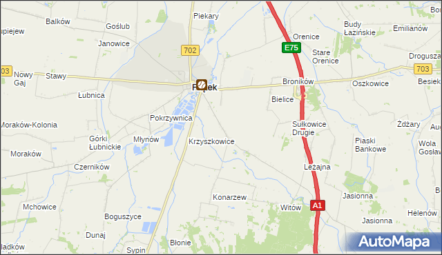 mapa Sułkowice Pierwsze, Sułkowice Pierwsze na mapie Targeo