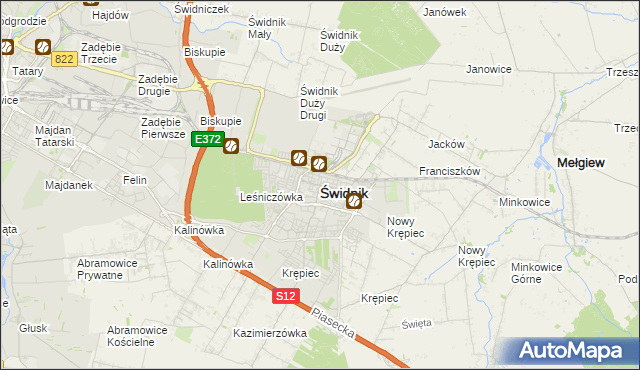 mapa Świdnika, Świdnik na mapie Targeo