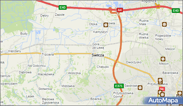 mapa Świlcza, Świlcza na mapie Targeo