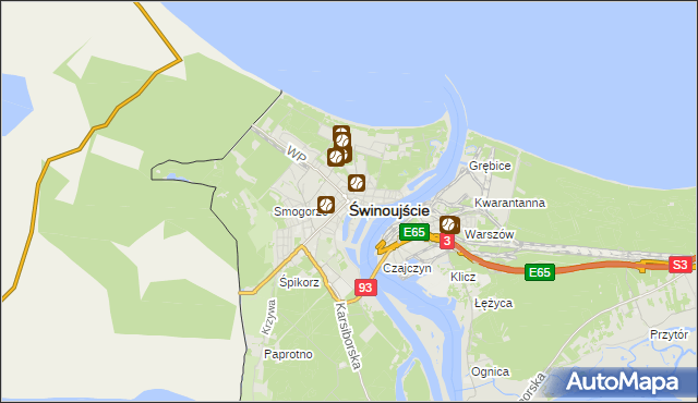 mapa Świnoujście, Świnoujście na mapie Targeo