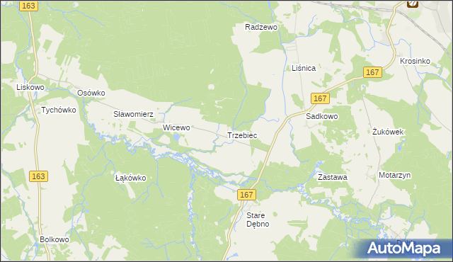 mapa Trzebiec, Trzebiec na mapie Targeo