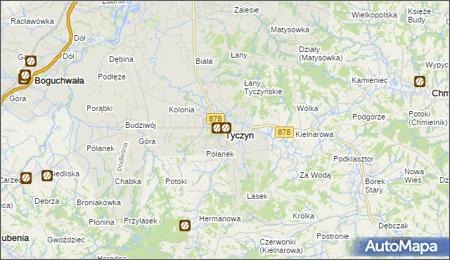 mapa Tyczyn powiat rzeszowski, Tyczyn powiat rzeszowski na mapie Targeo