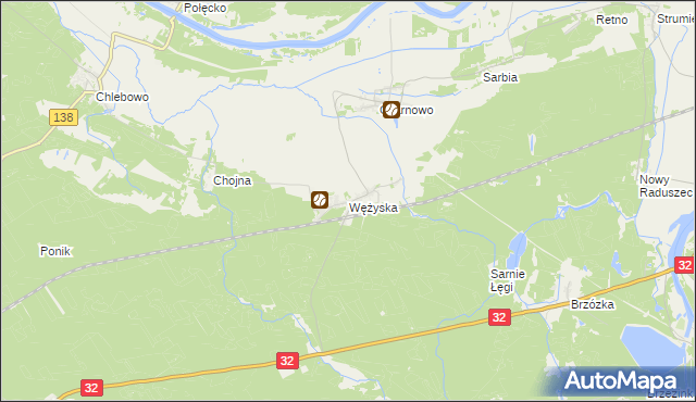 mapa Wężyska, Wężyska na mapie Targeo