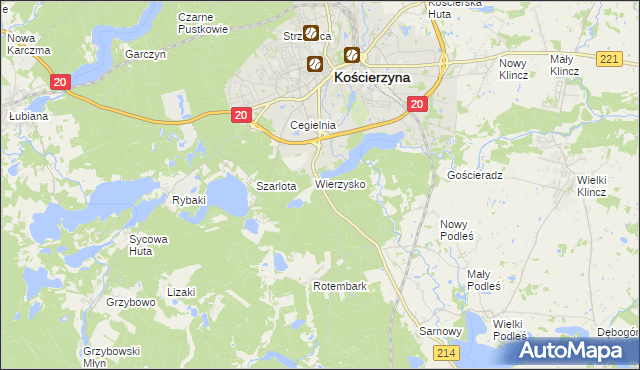 mapa Wierzysko-Leśnictwo, Wierzysko-Leśnictwo na mapie Targeo