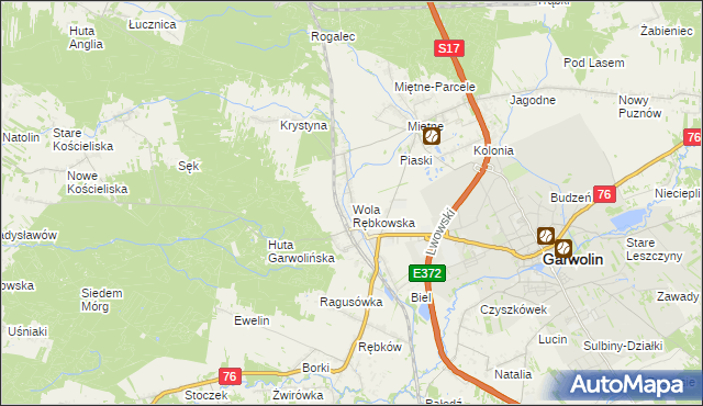 mapa Wola Rębkowska, Wola Rębkowska na mapie Targeo