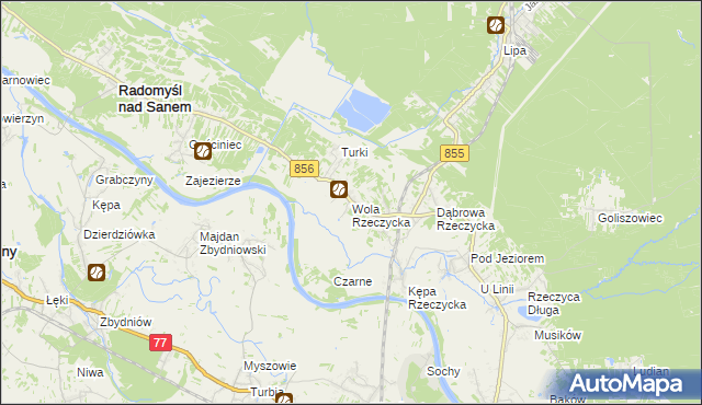 mapa Wola Rzeczycka, Wola Rzeczycka na mapie Targeo