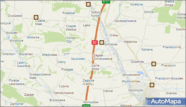 mapa Zagaje Smrokowskie, Zagaje Smrokowskie na mapie Targeo