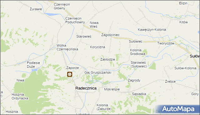 mapa Zakłodzie, Zakłodzie na mapie Targeo