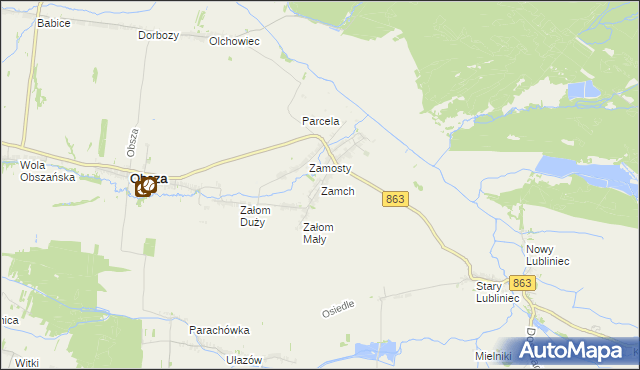 mapa Zamch, Zamch na mapie Targeo