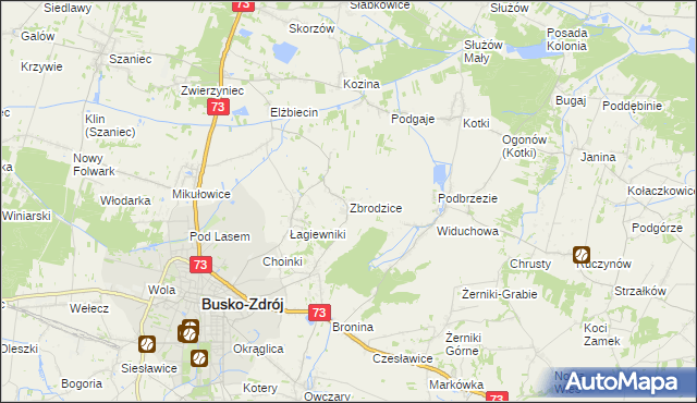 mapa Zbrodzice, Zbrodzice na mapie Targeo