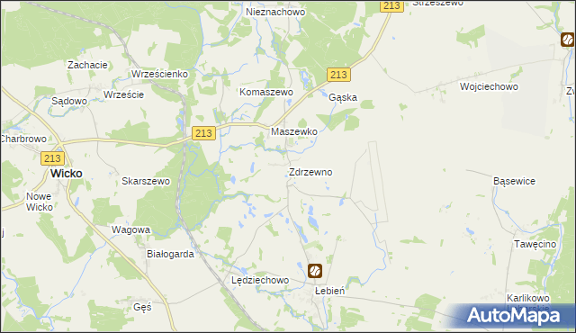 mapa Zdrzewno, Zdrzewno na mapie Targeo