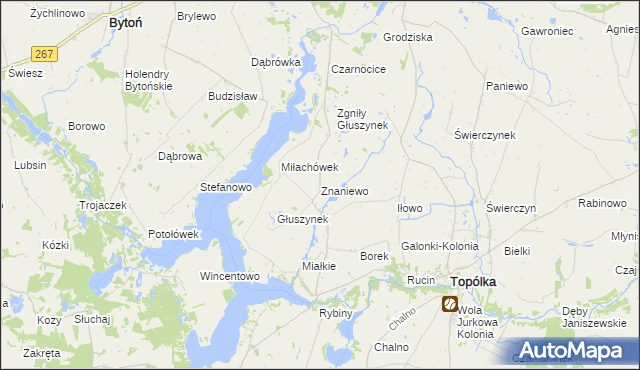 mapa Znaniewo, Znaniewo na mapie Targeo