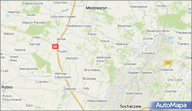 mapa Adamowa Góra, Adamowa Góra na mapie Targeo