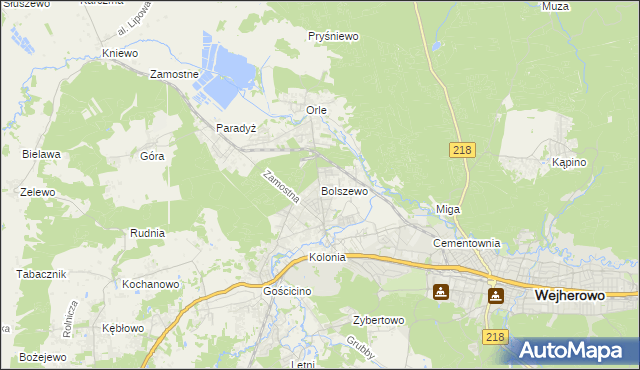 mapa Bolszewo, Bolszewo na mapie Targeo