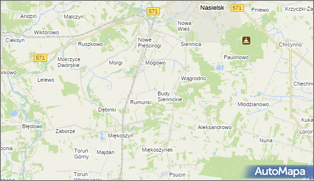 mapa Budy Siennickie, Budy Siennickie na mapie Targeo