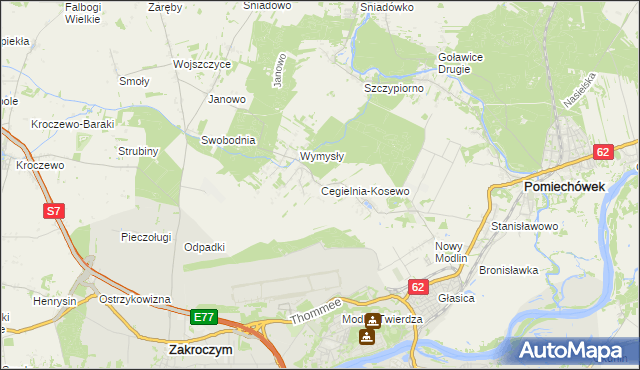 mapa Cegielnia-Kosewo, Cegielnia-Kosewo na mapie Targeo